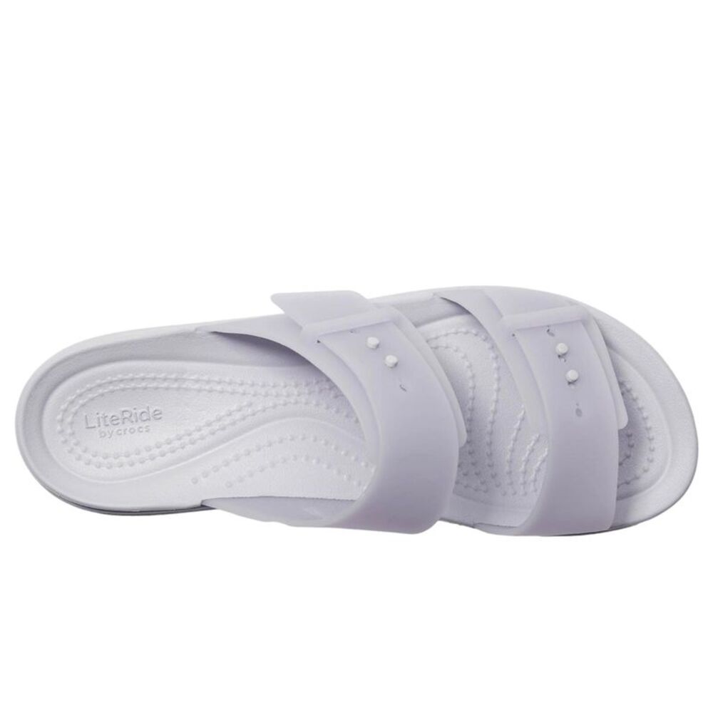 Crocs Brooklyn Buckle Low Wedge Purple Moon 210980-5BR Women's - Picture 3 of 6